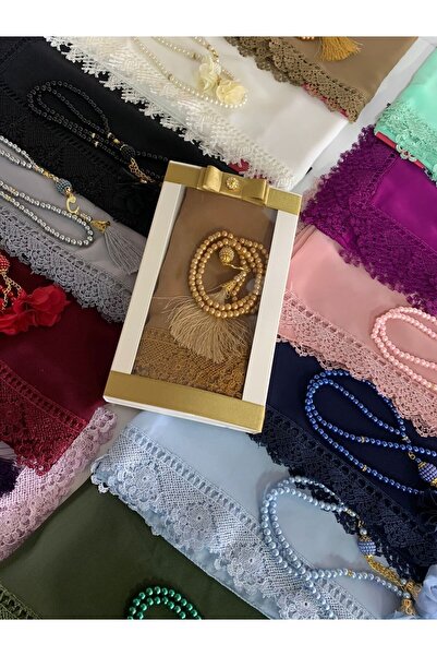 GÜLSEMALİ 10 adet Dağıtmalık Hediyeler Oyalı Namaz Başörtüsü ve Pleksi İsimli...