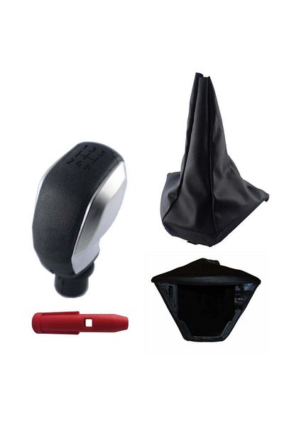 ZETOTO - Fiat Doblo 1-2 Case Sports Gear Shift Knob Gray Cover Detailed and Gaiter Set 2001-2009