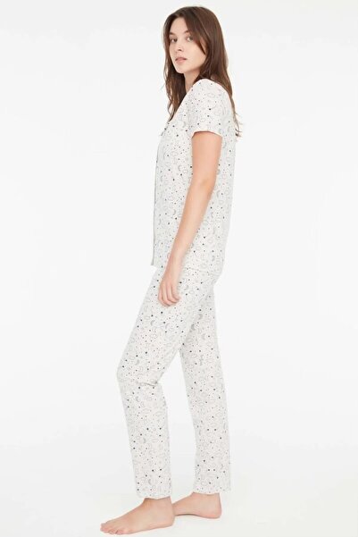 Mod Collection Mod 3866 Sweat Dream Boydan Düğmeli Gömlek Pijama Takım