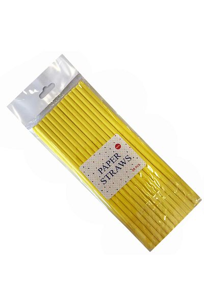 Chuva Paper Straws Yellow 25 Pieces