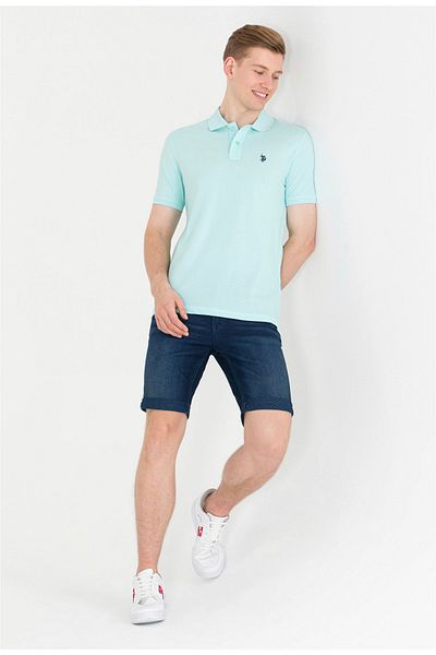 U.S. Polo Assn. Tricou de bază cu guler polo Nile pentru bărbați