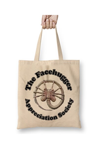Baskı Dükkanı Vanzemaljac Facehugger Udruženje za poštovanje Tkanina Torba Du...