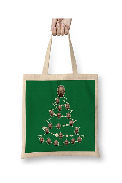 Baskı Dükkanı Breaking Bad Heisenberg χριστουγεννιάτικο δέντρο μπιχλιμπίδι υφασμάτινη τσάντα με μακριά λαβή