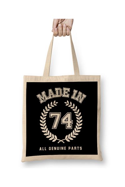 Baskı Dükkanı 1974 Made In 74 Όλα τα γνήσια ανταλλακτικά υφασμάτινη τσάντα με μακριά λαβή