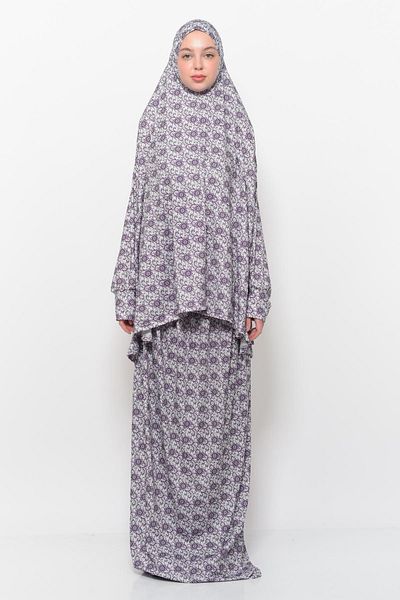 Altobeh Πρακτικό φόρεμα προσευχής Hijab Lycra με μανίκια νυχτερίδας με μοτίβο ήλιου 992-0326