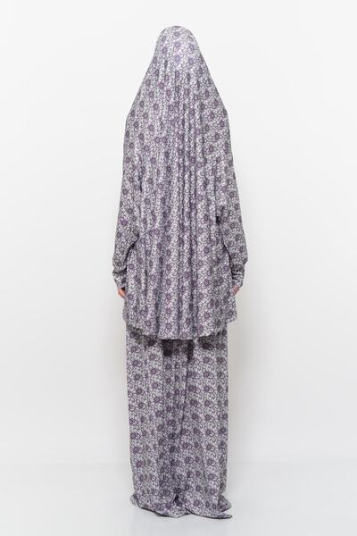 Altobeh Практична двокомпонентна сукня для молитви з сонячним візерунком, з рукавами-крилами та капюшоном, з еластичною тканиною 992-0326