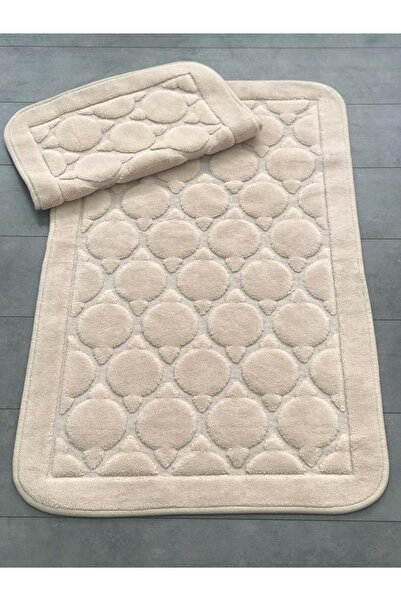 Teksev Qupa Powder - Set de 2 covor și covoraș de baie din bumbac natural, sc...