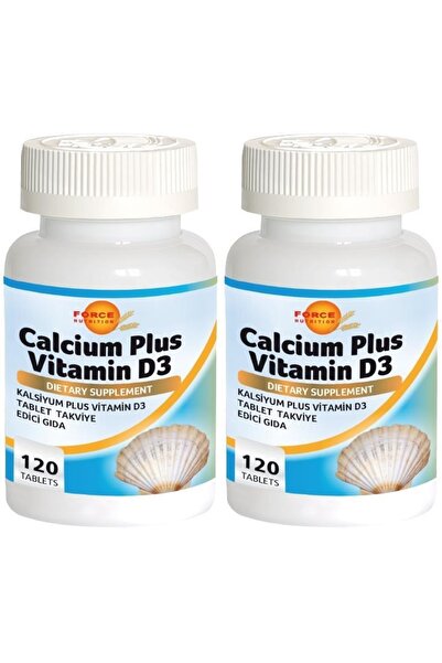 Force Nutrition كالسيوم بلس فيتامين د3 - 2x120 قرص فيتامين كالسيوم