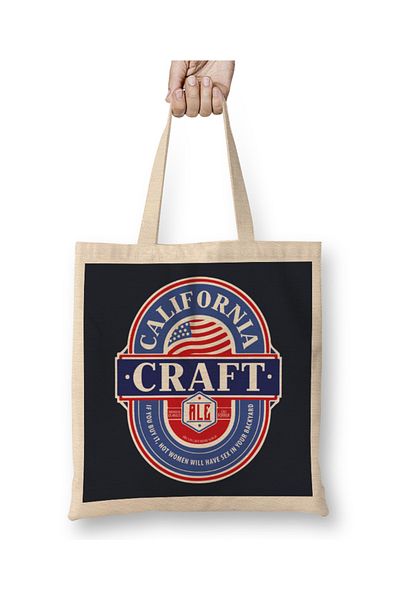 Baskı Dükkanı Υφασμάτινη τσάντα California Craft Ale με μακριά λαβή