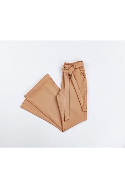 RAMON&ARTOS Dabil Crepe Woven Fabric Girls Flared Leg Trousers