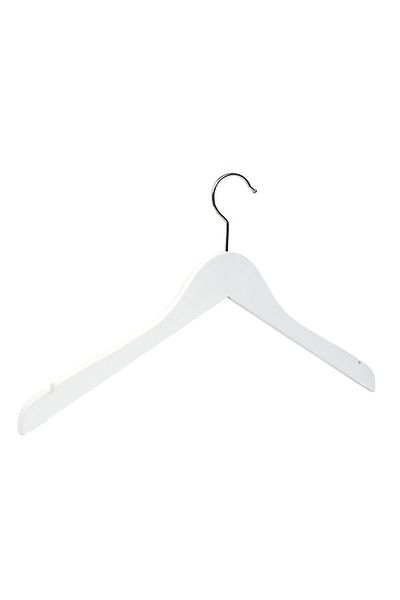 NYN Wooden Hanger Stylish Clothes Shirt Hanger White Color 100 Pieces