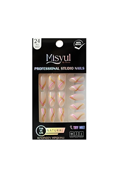 Misyul Takma Tırnak Tak Ve Çık, Sticker Yapıştırıcı, Portakal Çubuğu, Törpü Set