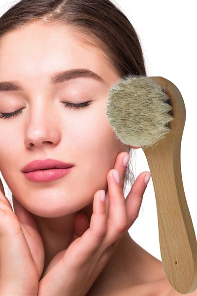 Efsoon Organics Natural Horsehair Facial Brush Massage and Facial Cleansing