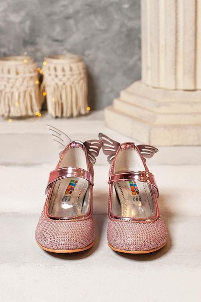 MİNİ WOMEN Pantofi cu toc pentru fete Butterfly Pink
