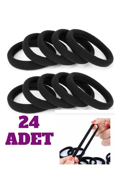 nistabolje Agrafă de păr pentru femei negre 24 buc. Prosop elastic de mărime medie