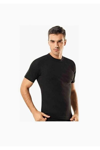 Tutku Poky Men's 6-Piece Crew Neck Half Sleeve Combed Cotton Undershirt New Season