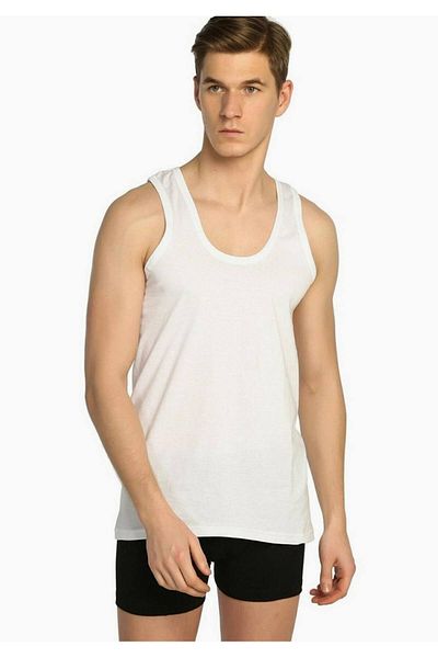 Tutku Men's Classic Combed Cotton Athlete White New Season (6 Economic Pack)