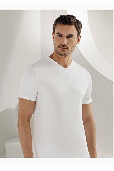 Şahinler قميص داخلي رجالي باللون الأبيض مكون من 6 قطع مصنوع من القطن بنسبة 10...