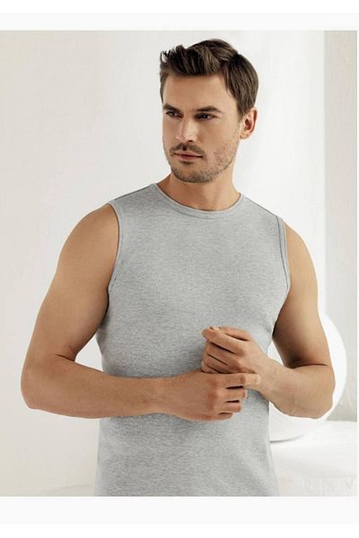 Şahinler Men's Gray Zero Sleeve O Neck Undershirt M Gr New Season (6 Pieces Economic Package)