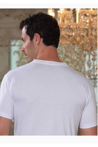 Şahinler Men's V-Neck Combed Cotton Undershirt New Season (6 Economical Package)