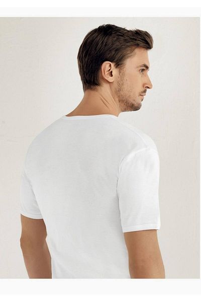 Şahinler Men's White Short Sleeve O-Neck Undershirt M By New Season (6 Pieces Economical Package)