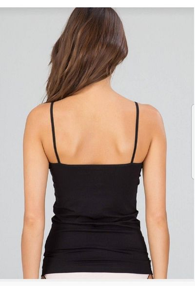 Kom Basic Top Rope Strap Women's Undershirt Black New Season (10 Pieces Economical Pack)