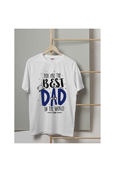 HOBİMOBİ Best Dad Baskılı Babalar Günü Erkek Tshirt