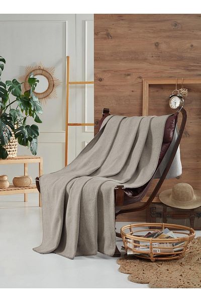 AKSU Brighton Collection Cotton TV Blanket 130x170 Gray