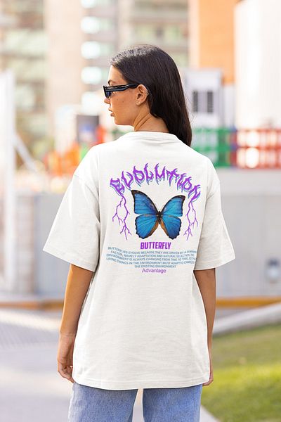 HobyUsa Μπλουζάκι Evolotion Back Printed Oversize Premium υφασμάτινο μπλουζάκι