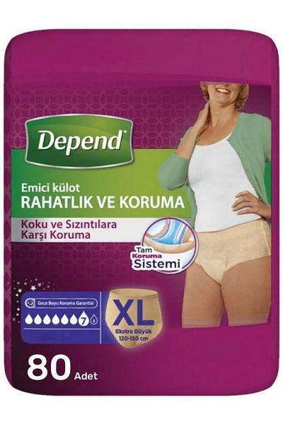 Depend Absorbent Panties Women's Extra Large Size Xl Size (BEL SIZE 120-150 CM) 80 Pieces