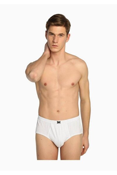 Tutku Men's White Combed Cotton 12 Pack Kom Slip Panties New Season