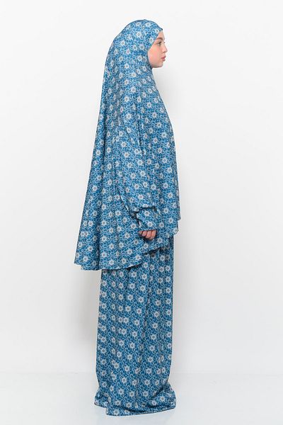 Altobeh Rochie practică de rugăciune musulmană din lycra cu mâneci liliac cu model de soare din două piese 992-0316