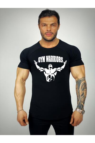Black İstanbul Tricou fitness imprimat Gym Warriors