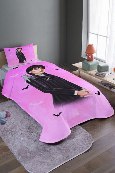 EVPANYA Set și cuvertură de pat cu model Liliac fuchsia Wednesday