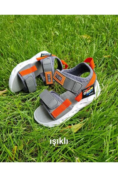 Ege Kids Işıklı Spor Erkek Sandalet Gri Hafif