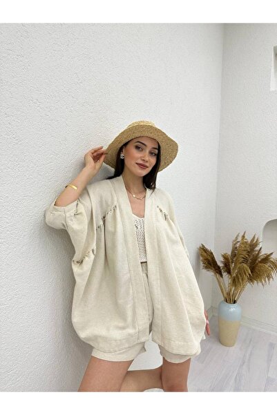 Laluvia Embroidered Kimono Shorts Set