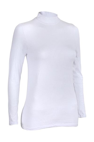 Belinay Women's Long Sleeve Turtleneck Modal Body White