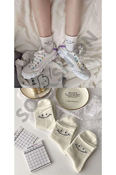 SOCKSHION Дамски усмихнати шарени чорапи с емоджи - Комплект от 4 - Стилен и ...