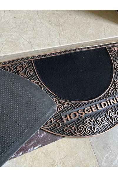 RENK YAPI RÜYASI Paspas, Kapı Girişi, Kacuvuk, Etnik Desenli 70cm Çap, Yarım Daire, Kolay Temizlenir, Nemden Bozulmaz