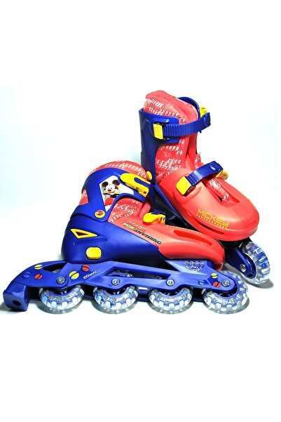 hediyecik Tek Sıra Mickey Mause Lisanslı Ayarlanabilir Paten 33-36 Kırmızı To...