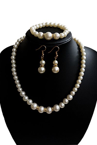 BİJUTERİ EVİ Pearl Stone Detailed Jewelry Set