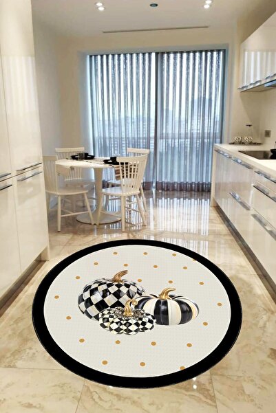 Viva Home Yıkanabilir Kaymaz Tabanlı Leke Tutmaz Bal Kabaklı Daire Mutfak Hal...
