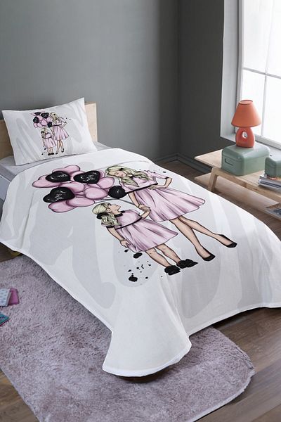 EVPANYA Set și cuvertură de pat cu model combinație mamă fiică