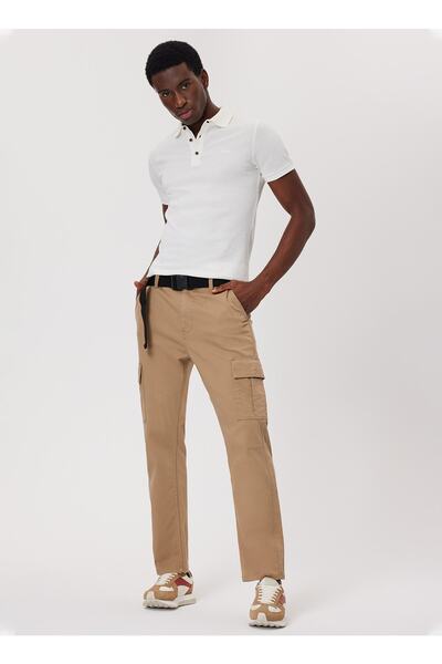 Lee Cooper Κανονική μέση Άνετο μπεζ ανδρικό παντελόνι Chino 232 Lcm221008 Fair 1 Beige