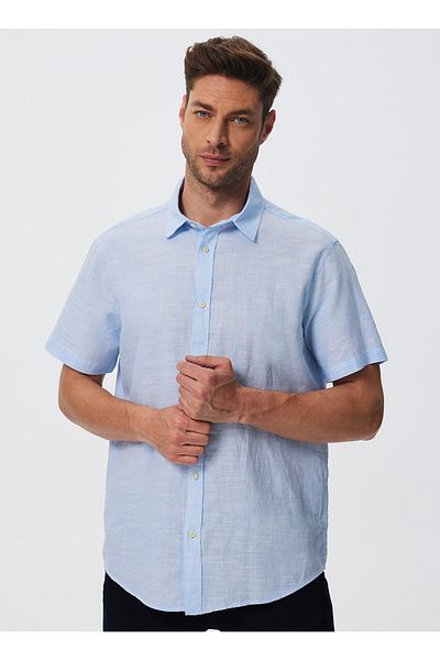 Lee Cooper Мъжка риза Regular Fit синя 232 Lcm 241003 Andre Blue