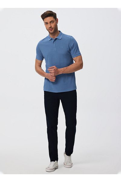 Lee Cooper Тъмносиня мъжка тениска с поло яка 232 Lcm242037 Newmixed Тъмносиня