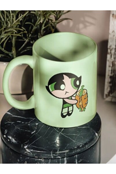 Bikutumutluluk POWERPUFF GİRLS OBUR BUTTERCUP YEŞİL HEDİYE KUPA BARDAK