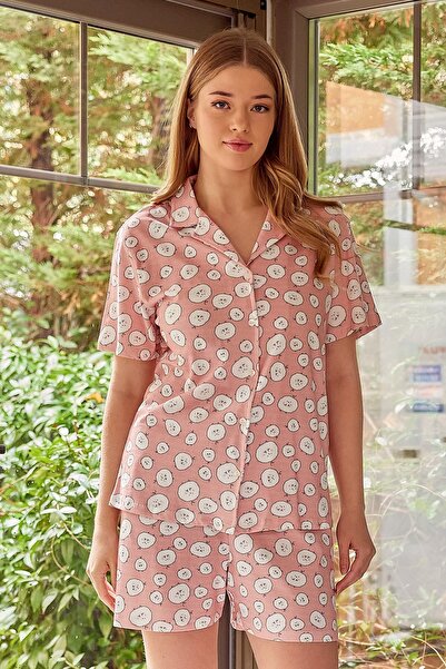 Zeyland Kadın Düğmeli Kısa Kollu Pijama Takımı