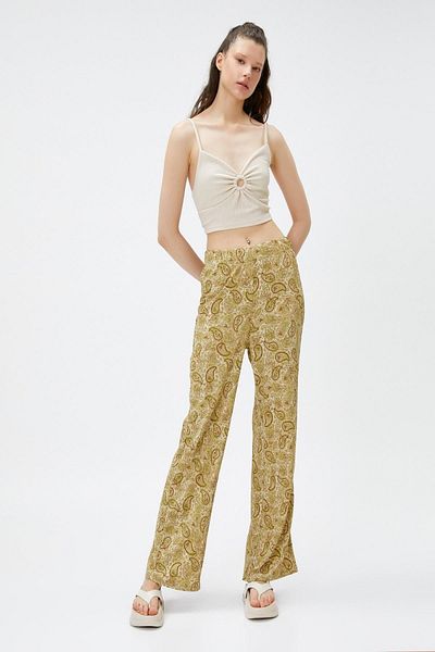 Koton Khaki-gemusterte Damenjeans