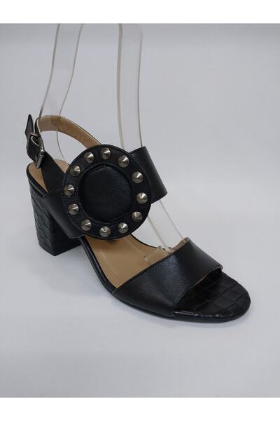 Mira Deri مقاس 37 حذاء نسائي بكعب مفتوح من الجلد الطبيعي بلون أسمر